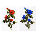 Max Ribbon Embroidery Kit Rose DIY Wall Decor 3D Painting Stamp Needle Work Red