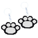 Max Hand Embroidery Starter Kits DIY Keychain Cross Stitch Kit Footprint White