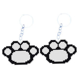 Max Hand Embroidery Starter Kits DIY Keychain Cross Stitch Kit Footprint White