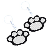 Max Hand Embroidery Starter Kits DIY Keychain Cross Stitch Kit Footprint White