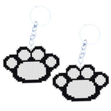 Max Hand Embroidery Starter Kits DIY Keychain Cross Stitch Kit Footprint White