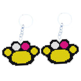 Max Hand Embroidery Starter Kits DIY Keychain Cross Stitch Kit Footprint Yellow
