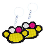 Max Hand Embroidery Starter Kits DIY Keychain Cross Stitch Kit Footprint Yellow