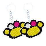 Max Hand Embroidery Starter Kits DIY Keychain Cross Stitch Kit Footprint Yellow