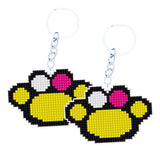 Max Hand Embroidery Starter Kits DIY Keychain Cross Stitch Kit Footprint Yellow