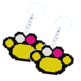Max Hand Embroidery Starter Kits DIY Keychain Cross Stitch Kit Footprint Yellow