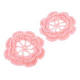 Max 2Pcs Large Crochet Flowers Appliques for Sewing Clothes Bag Decor Light Pink
