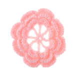Max 2Pcs Large Crochet Flowers Appliques for Sewing Clothes Bag Decor Light Pink