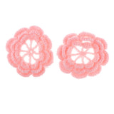 Max 2Pcs Large Crochet Flowers Appliques for Sewing Clothes Bag Decor Light Pink