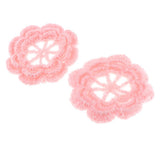 Max 2Pcs Large Crochet Flowers Appliques for Sewing Clothes Bag Decor Light Pink