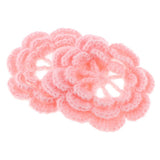 Max 2Pcs Large Crochet Flowers Appliques for Sewing Clothes Bag Decor Light Pink