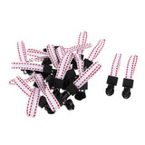 Max 20 Pieces Metal Zipper Puller with Webbing Cord for Sportwear White