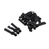 Max 20 Pieces Metal Zipper Puller with Webbing Cord for Sportwear Black