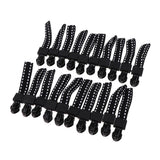 Max 20 Pieces Metal Zipper Puller with Webbing Cord for Sportwear Black