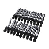 Max 20 Pieces Metal Zipper Puller with Webbing Cord for Clothing Black White