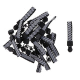 Max 20 Pieces Metal Zipper Puller with Webbing Cord for Clothing Black White