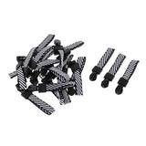 Max 20 Pieces Metal Zipper Puller with Webbing Cord for Clothing Black White