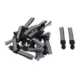 Max 20 Pieces Metal Zipper Puller with Webbing Cord for Clothing Black White