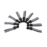 Max 20 Pieces Metal Zipper Puller with Webbing Cord for Clothing Black White