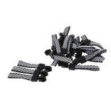 Max 20 Pieces Metal Zipper Puller with Webbing Cord for Clothing Black White