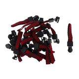 Max 20 Pieces Metal Zipper Puller with Webbing Cord for Clothing Black Red Twill
