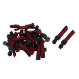 Max 20 Pieces Metal Zipper Puller with Webbing Cord for Clothing Black Red Twill