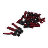 Max 20 Pieces Metal Zipper Puller with Webbing Cord for Clothing Black Red Twill