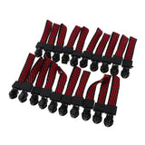 Max 20 Pieces Metal Zipper Puller with Webbing Cord for Clothing Black Red Twill