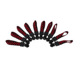 Max 20 Pieces Metal Zipper Puller with Webbing Cord for Clothing Black Red