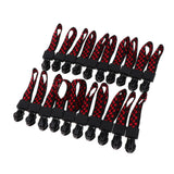 Max 20 Pieces Metal Zipper Puller with Webbing Cord for Clothing Black Red
