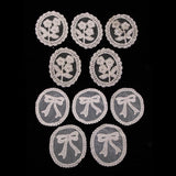 Max 5 Pieces Embroidery Lace Patches Appliques for Clothes Dress Decor Bow