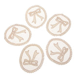 Max 5 Pieces Embroidery Lace Patches Appliques for Clothes Dress Decor Bow