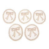 Max 5 Pieces Embroidery Lace Patches Appliques for Clothes Dress Decor Bow