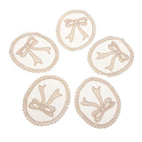 Max 5 Pieces Embroidery Lace Patches Appliques for Clothes Dress Decor Bow
