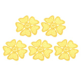 Max Maxb 5Pcs Embroidery Flower Sew On Patch Badge Clothes Fabric Applique Yellow