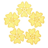 Max Maxb 5Pcs Embroidery Flower Sew On Patch Badge Clothes Fabric Applique Yellow