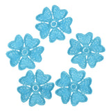 Max Maxb 5pcs Embroidered Flower Patches DIY Sew on Patches Sewing Applique Blue