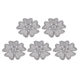 Max Maxb 5pcs Embroidered Flower Patches DIY Sew on Patches Sewing Applique Grey