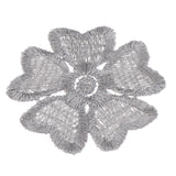 Max Maxb 5pcs Embroidered Flower Patches DIY Sew on Patches Sewing Applique Grey
