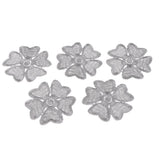 Max Maxb 5pcs Embroidered Flower Patches DIY Sew on Patches Sewing Applique Grey