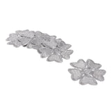Max Maxb 5pcs Embroidered Flower Patches DIY Sew on Patches Sewing Applique Grey