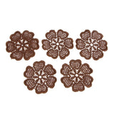 Max Maxb 5pcs Embroidered Flower Patches Sew on Appliques for DIY Sewing Craft Brown