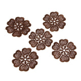 Max Maxb 5pcs Embroidered Flower Patches Sew on Appliques for DIY Sewing Craft Brown