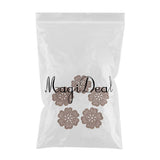 Max Maxb 5pcs Embroidered Flower Patches Sew on Appliques for DIY Sewing Craft Brown
