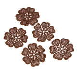 Max Maxb 5pcs Embroidered Flower Patches Sew on Appliques for DIY Sewing Craft Brown