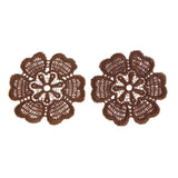 Max Maxb 5pcs Embroidered Flower Patches Sew on Appliques for DIY Sewing Craft Brown