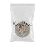 Maxbell Stamped Embroidery Kit with Flower Pattern, Pre-Printed Cloth & Hoop 15cm DIY Needlework Crafts