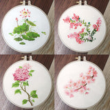 Max DIY Ribbon Flower Embroidery Starter Frame Set Cross Stitch Crape Myrtle
