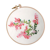 Max DIY Ribbon Flower Embroidery Starter Frame Set Cross Stitch Crape Myrtle