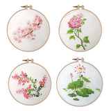 Max DIY Ribbon Flower Embroidery Starter Frame Set Cross Stitch Crape Myrtle
